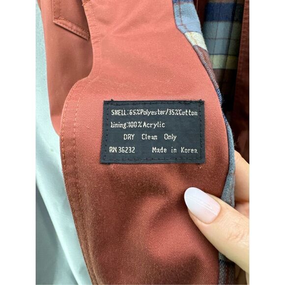 Vintage Junior Gallery Women Brown Cotton Blend Button Front Trench Coat Size 11 - Picture 7 of 12